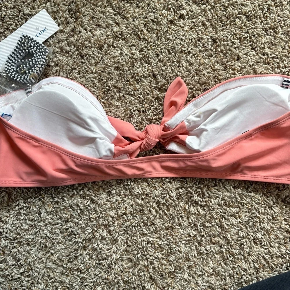 Southern Tide Bikini Top With Removable Straps Coral Pink Large - Picture 3 of 9